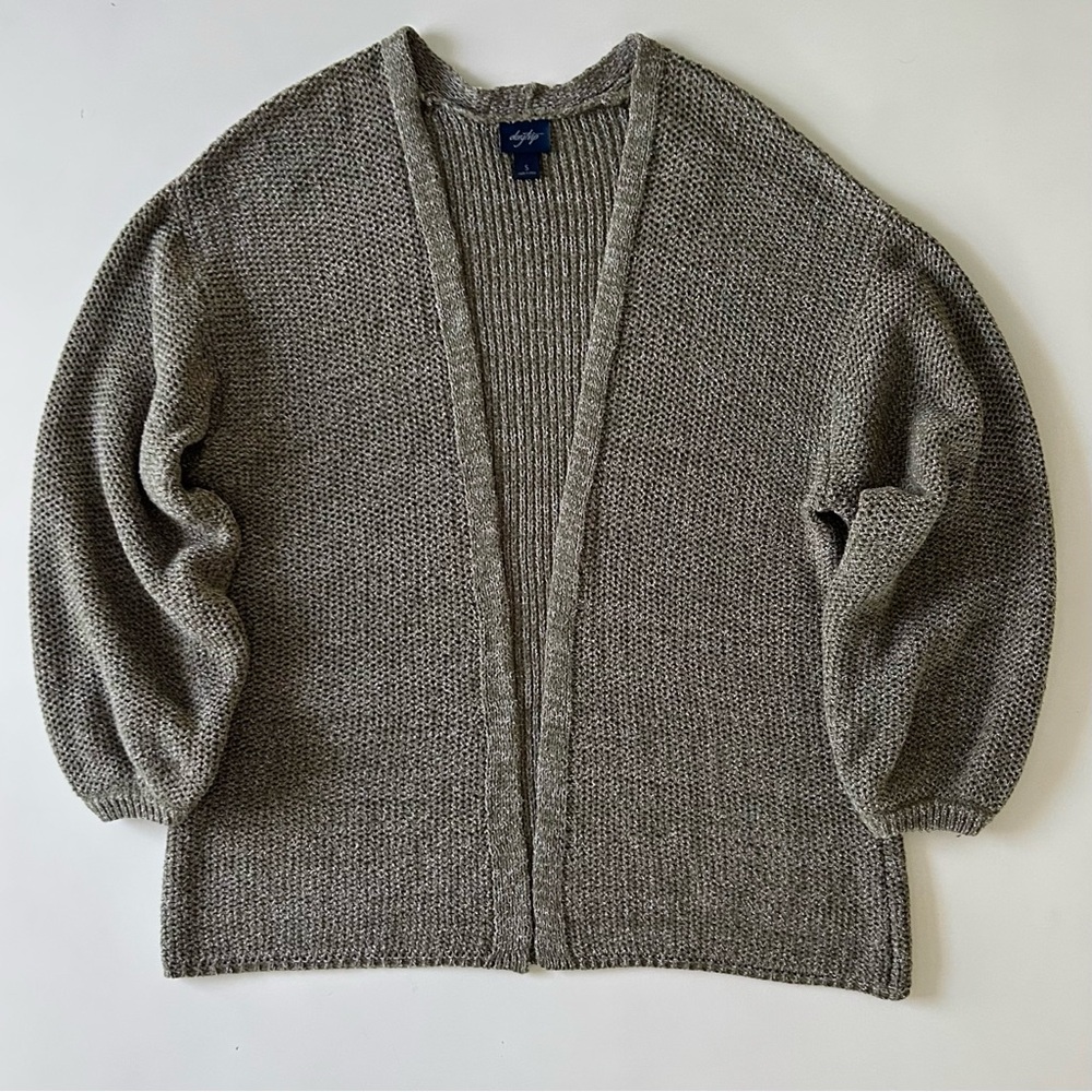 Daytrip Olive Taupe Oversized Open Front Cardigan Fall/Winter Layer Knit Size S